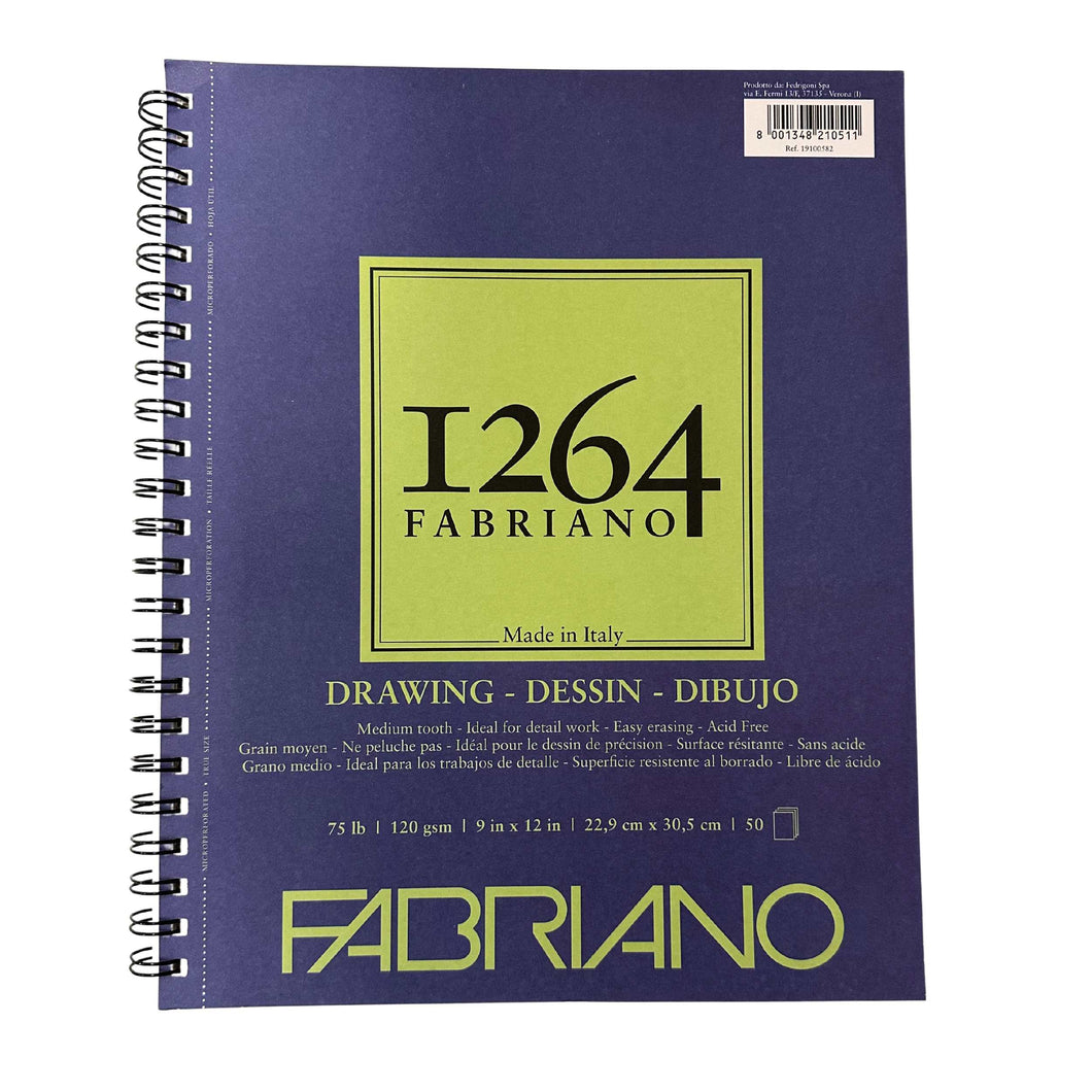 Fabriano 1264 Drawing Pad, 9 x 12inch, White